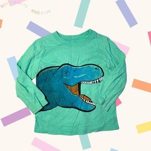 carters long sleeve blue dinosaur t-shirt 18M 100% cotton
